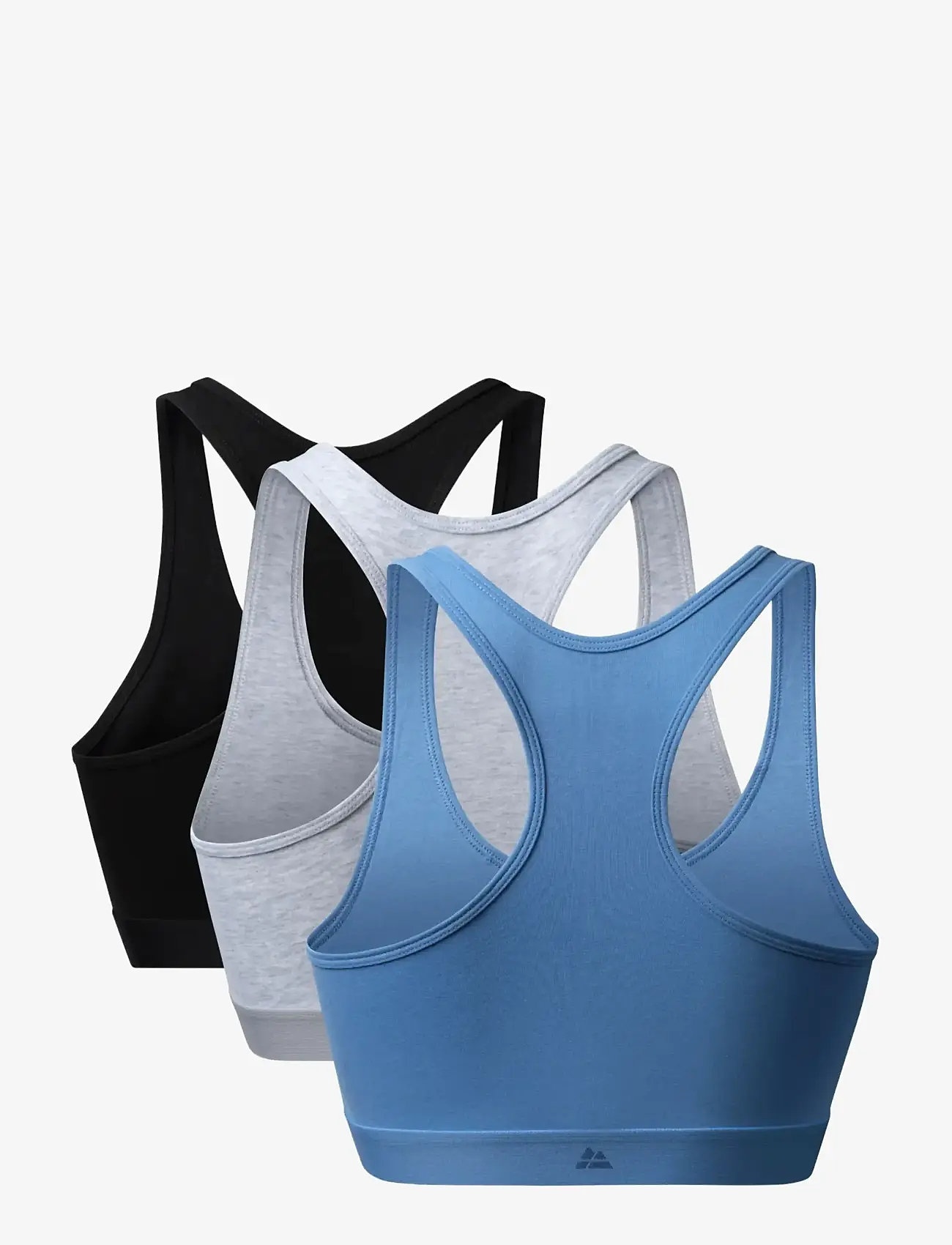 Danish Endurance - Organic Cotton Bralette (Women) 3-pack - sport-bhs - multicolor (1x black, 1x grey mélange, 1x light blue) - 2