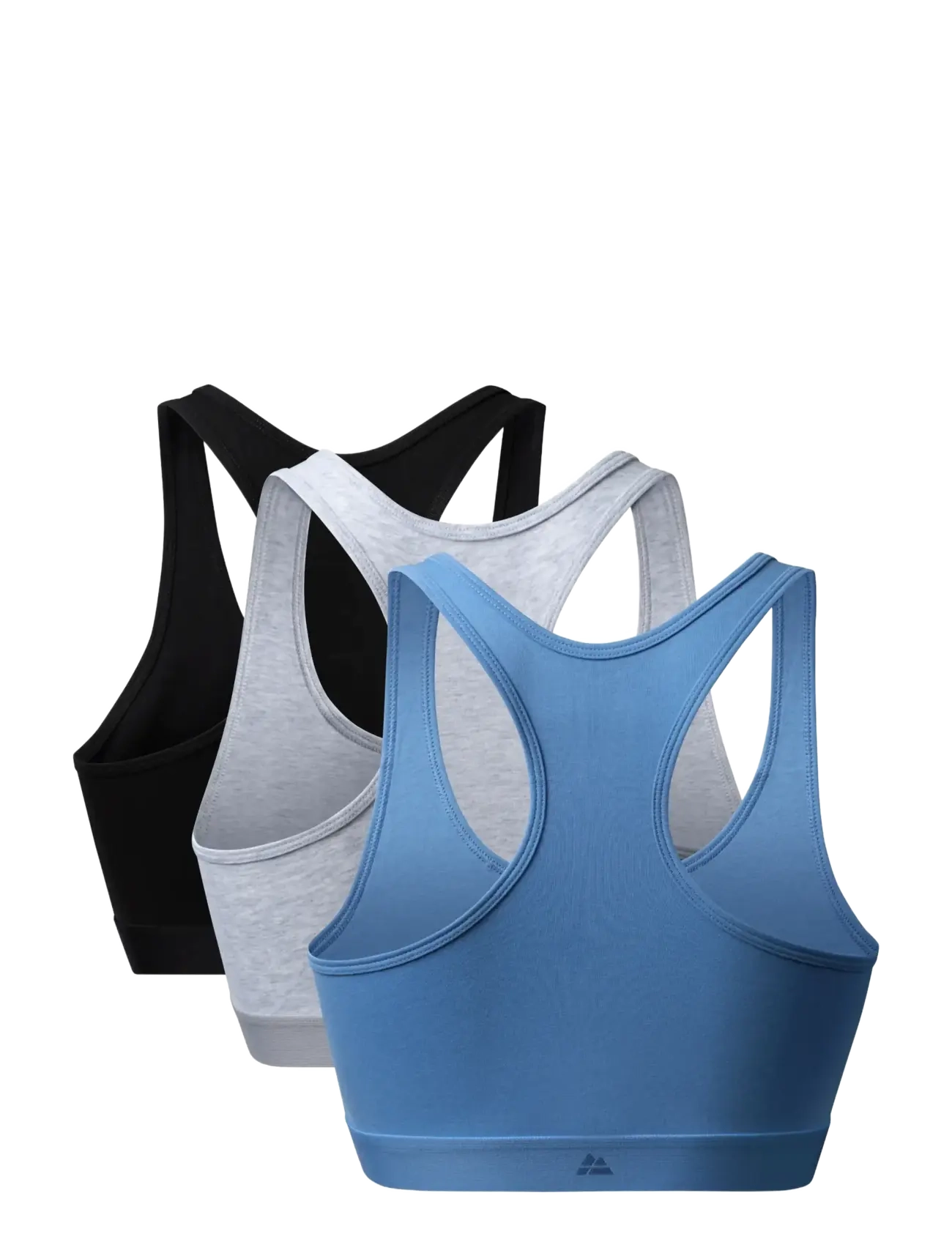 Danish Endurance - Organic Cotton Bralette (Women) 3-pack - sports bras - multicolor (1x black, 1x grey mélange, 1x light blue) - 2