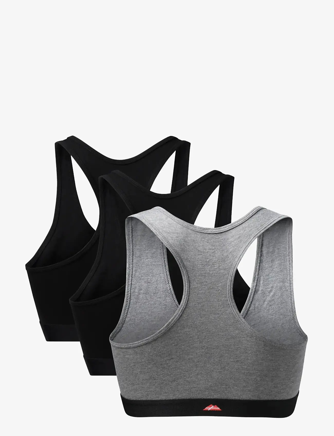 Danish Endurance - Women's Organic Cotton Bralette 3-pack - sport-bhs - multicolor (2x black, 1x grey/black) - 2