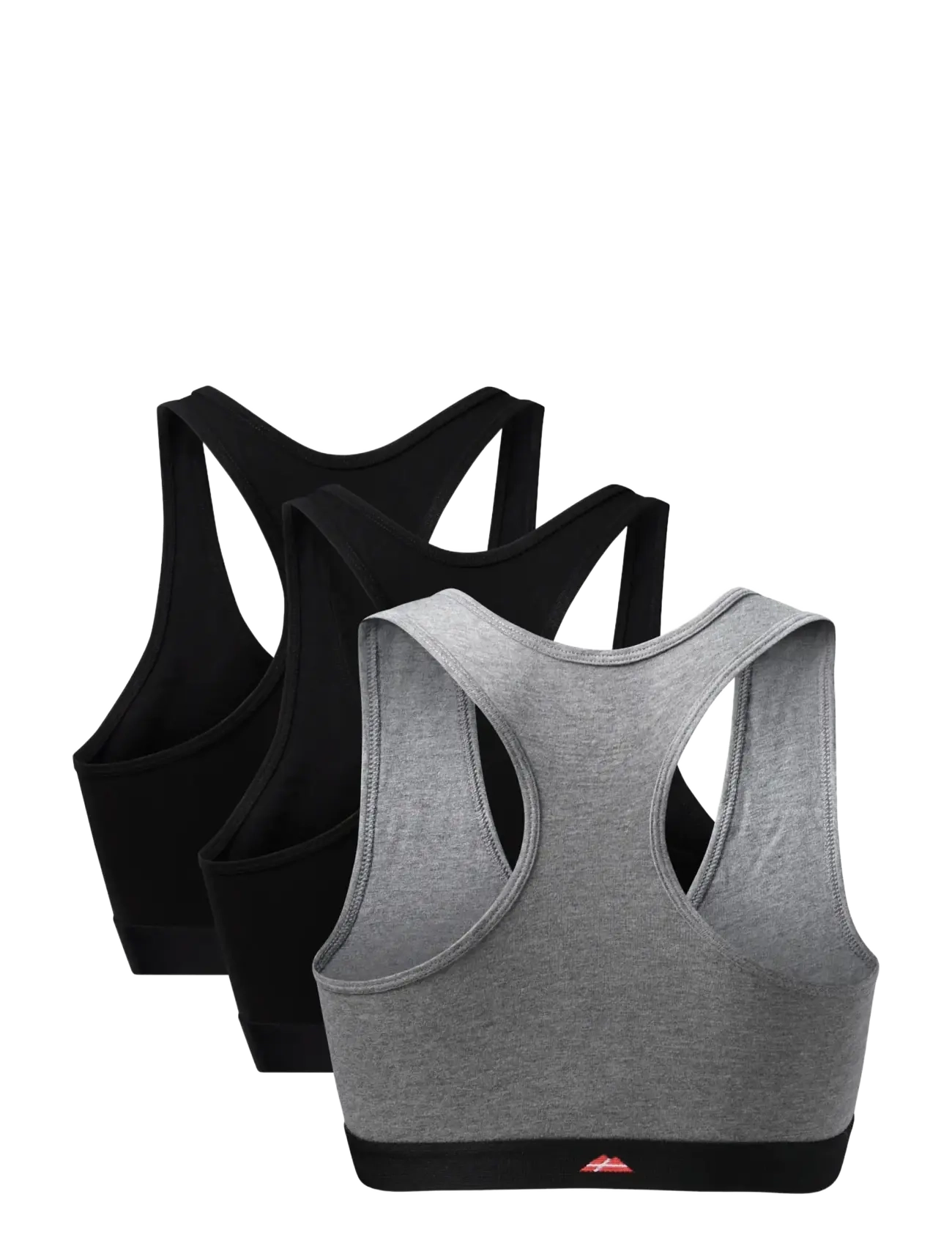 Danish Endurance - Organic Cotton Bralette (Women) 3-pack - soutiens-gorge de sport - multicolor (2x black, 1x grey/black) - 2