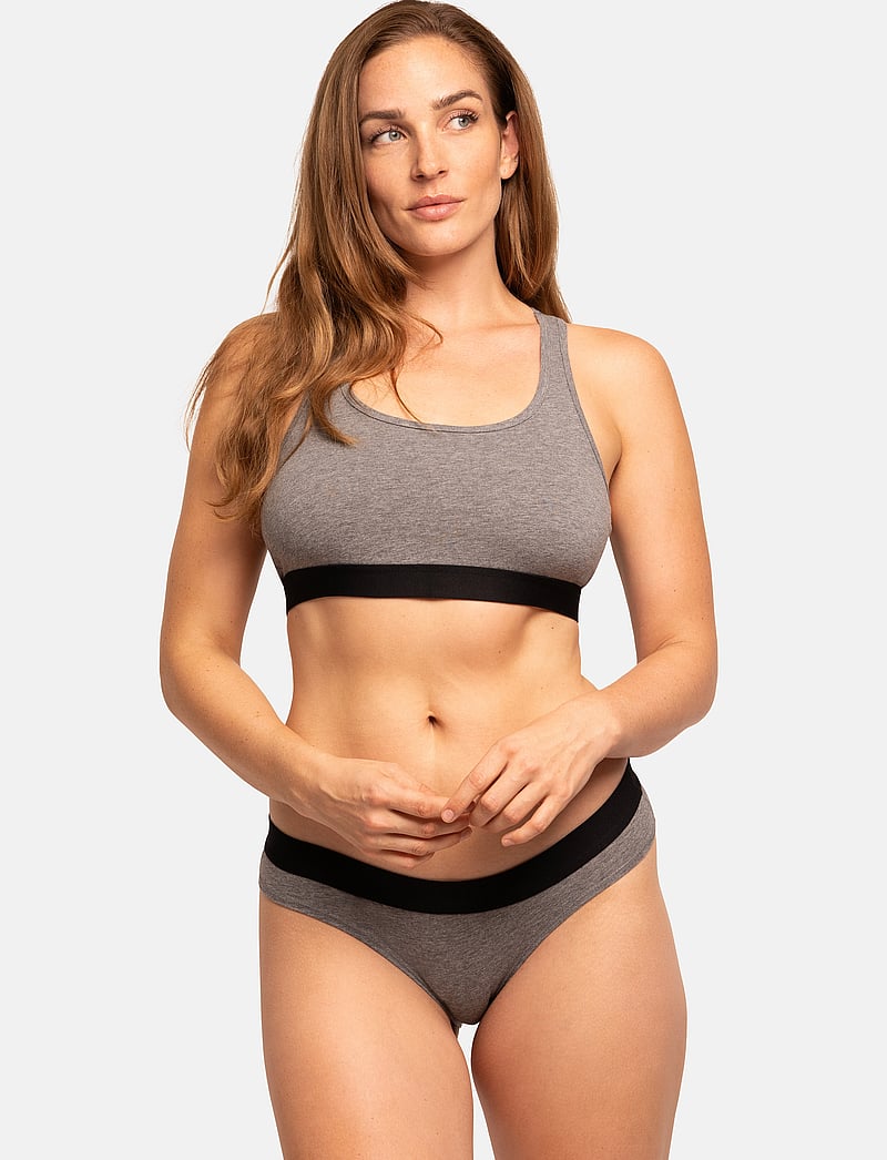 Danish Endurance - Women's Organic Cotton Bralette 3-pack - sport-bhs - multicolor (2x black, 1x grey/black) - 0