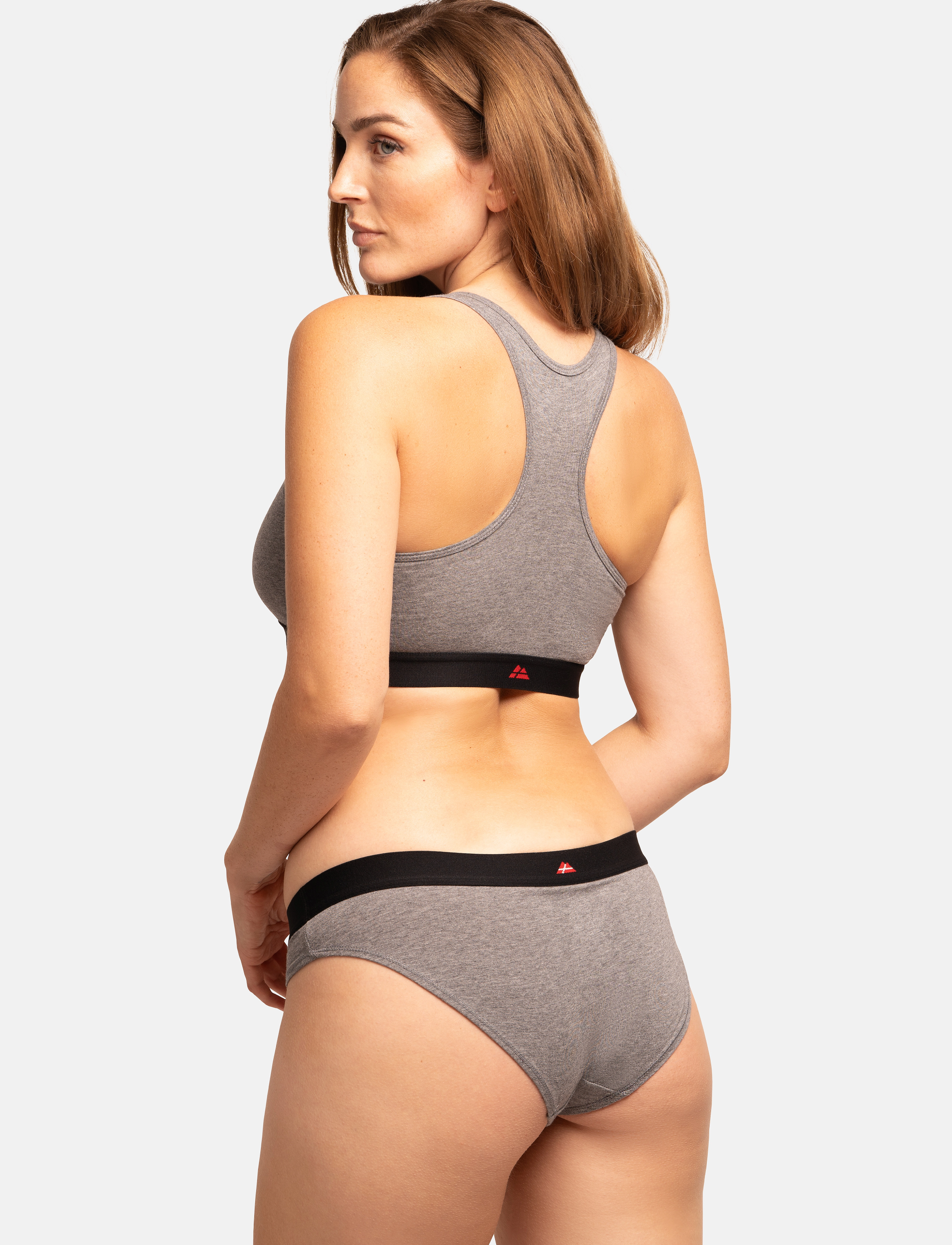Danish Endurance - Organic Cotton Bralette (Women) 3-pack - soutiens-gorge de sport - multicolor (2x black, 1x grey/black) - 3