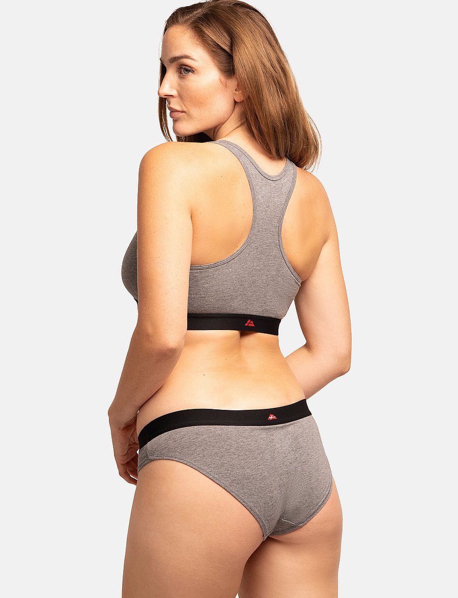 Danish Endurance - Organic Cotton Bralette (Women) 3-pack - soutiens-gorge de sport - multicolor (2x black, 1x grey/black) - 3