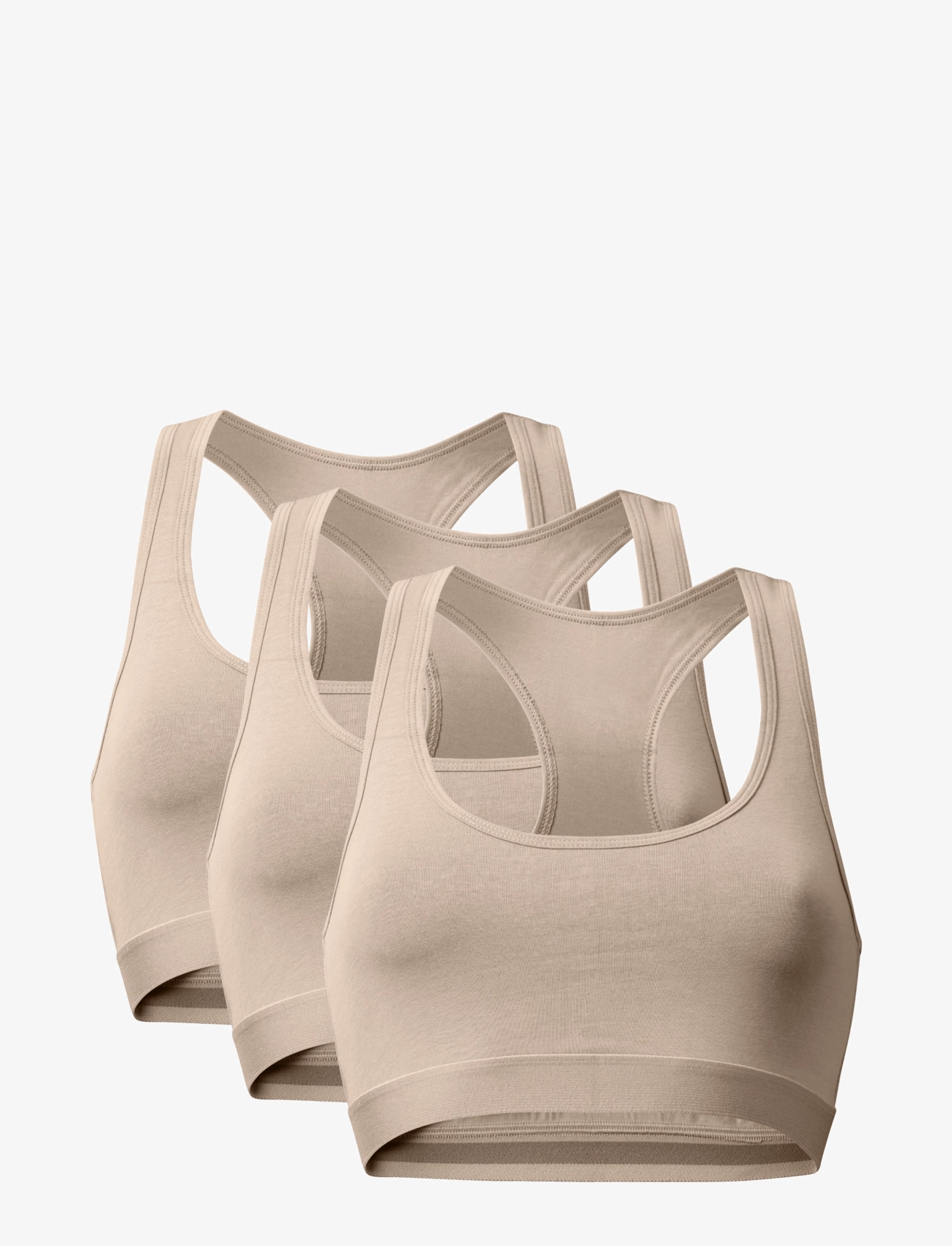 Danish Endurance Organic Cotton Bralette (Women) 3-pack - Danish Endurance - BEIGE / beige