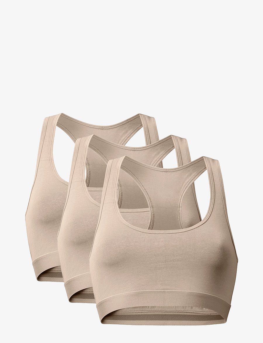 Danish Endurance - Organic Cotton Bralette (Women) 3-pack - sport-bhs - beige - 1