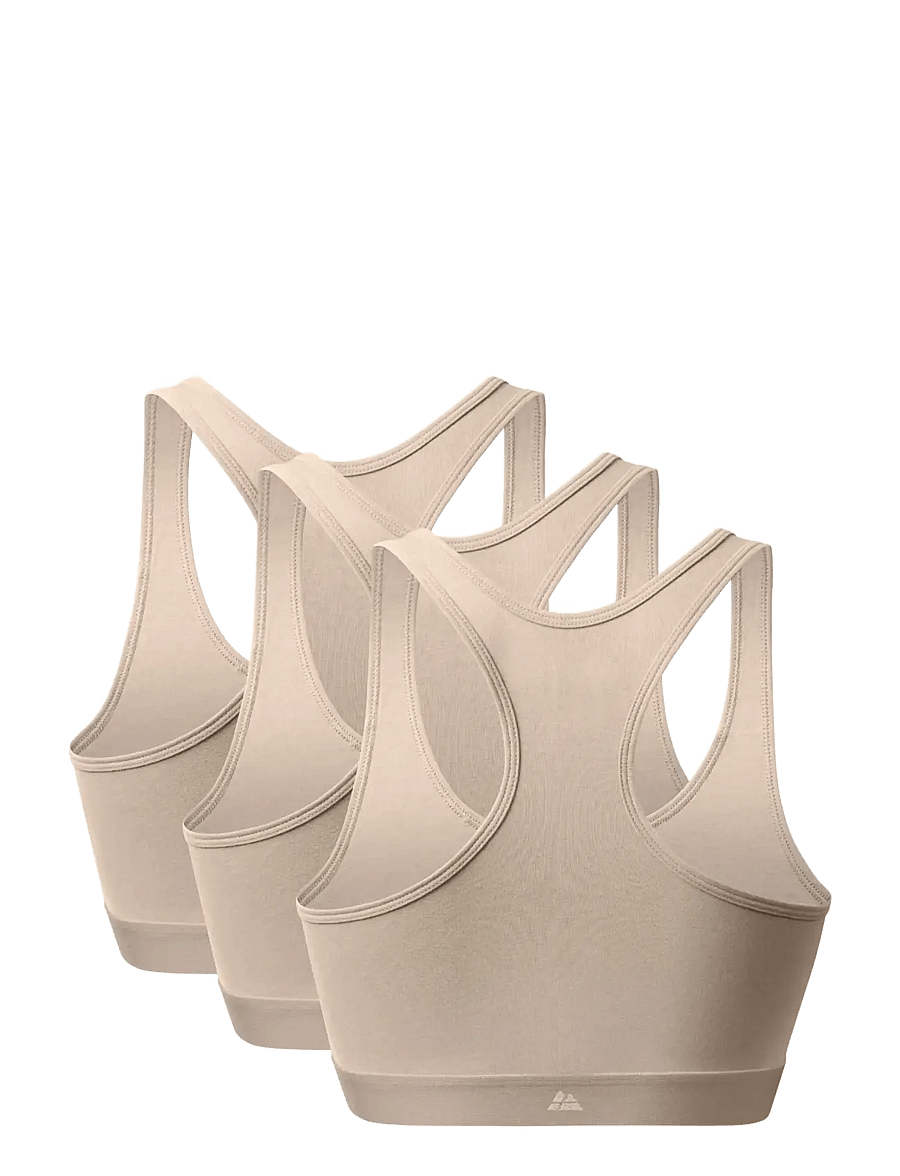 Danish Endurance - Organic Cotton Bralette (Women) 3-pack - sport-bhs - beige - 2