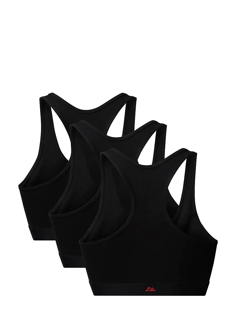 Danish Endurance - Organic Cotton Bralette (Women) 3-pack - sports bras - black - 2