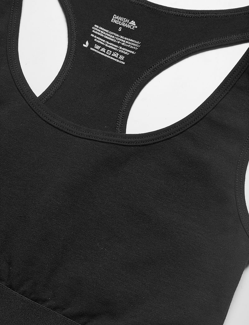 Danish Endurance - Organic Cotton Bralette (Women) 3-pack - sports bras - black - 4