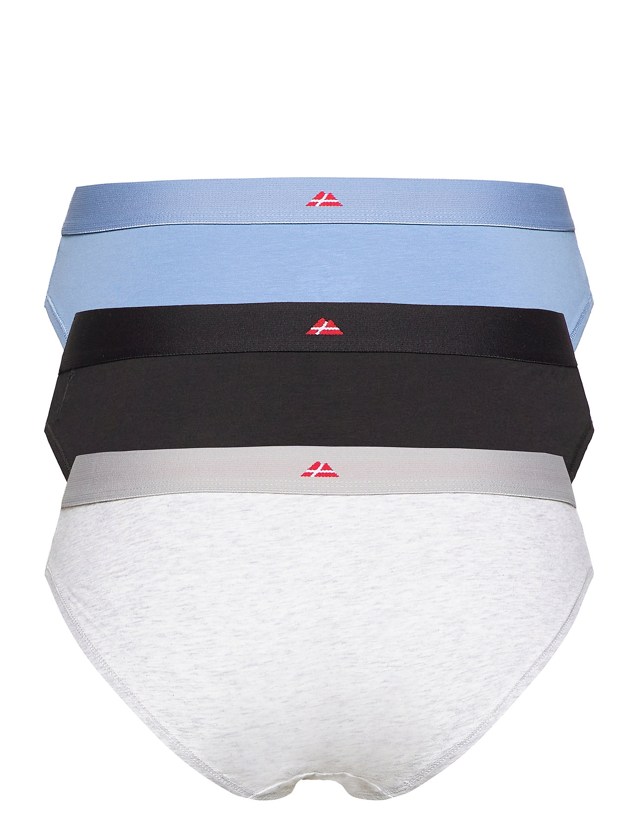 Danish Endurance - Organic Cotton Bikini 3 Pack - underwear - multicolor (1x black, 1x grey mélange, 1x light blue) - 4