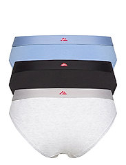 Danish Endurance - Organic Cotton Bikini 3 Pack - alhaisimmat hinnat - multicolor (1x black, 1x grey mélange, 1x light blue) - 4