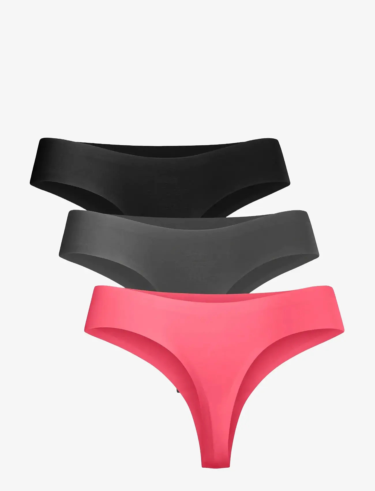 Danish Endurance - Women's Invisible Thong - madalaimad hinnad - multicolor (1 x black, 1 x grey, 1 x pink) - 1