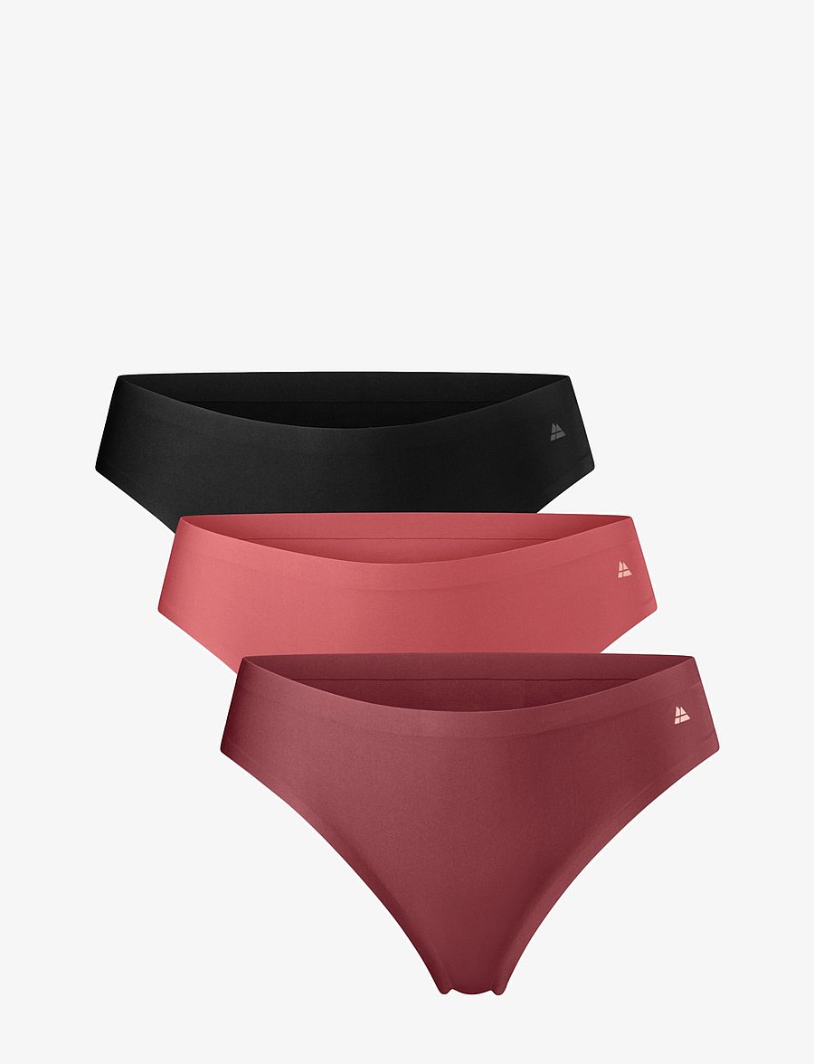 Danish Endurance - Invisible Thong (Women) 3-pack - unterwäsche & socken - multicolor (1x black, 1x blush, 1x ruby) - 1