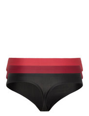 Danish Endurance - Women's Invisible Thong - naadloze slips - multicolor (1x black, 1x blush, 1x ruby) - 5