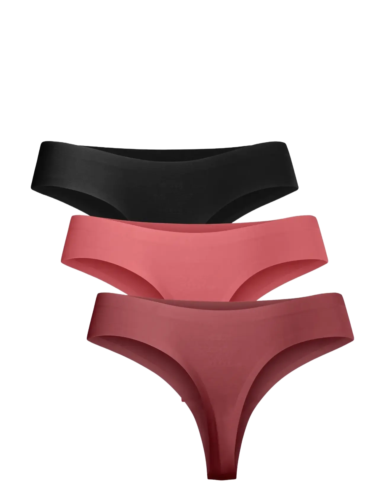 Danish Endurance - Invisible Thong (Women) 3-pack - apakšveļa un zeķes - multicolor (1x black, 1x blush, 1x ruby) - 2