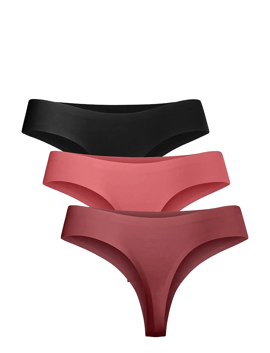 Danish Endurance - Invisible Thong (Women) 3-pack - unterwäsche & socken - multicolor (1x black, 1x blush, 1x ruby) - 2