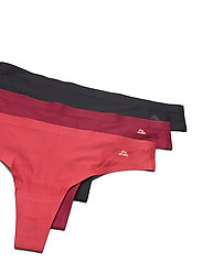 Danish Endurance - Women's Invisible Thong - naadloze slips - multicolor (1x black, 1x blush, 1x ruby) - 4