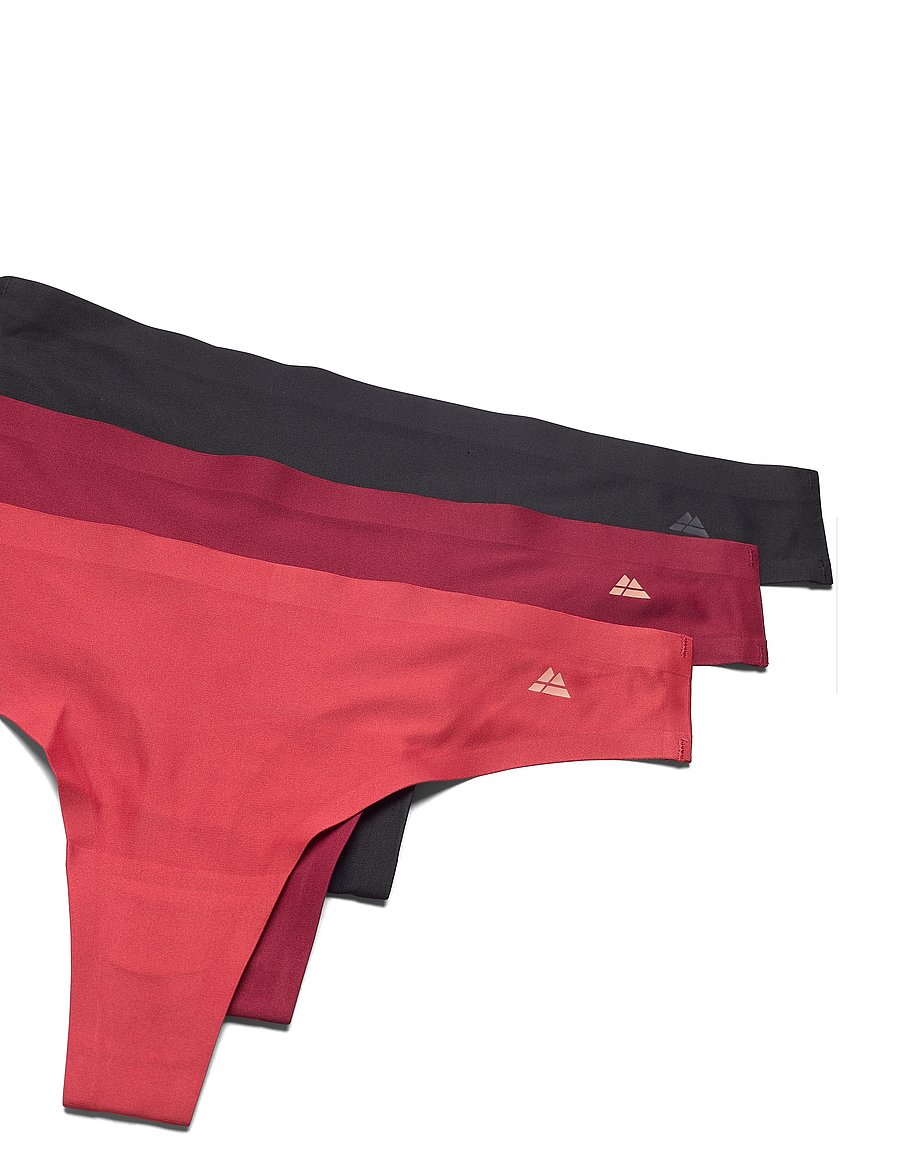 Danish Endurance - Invisible Thong (Women) 3-pack - unterwäsche & socken - multicolor (1x black, 1x blush, 1x ruby) - 4