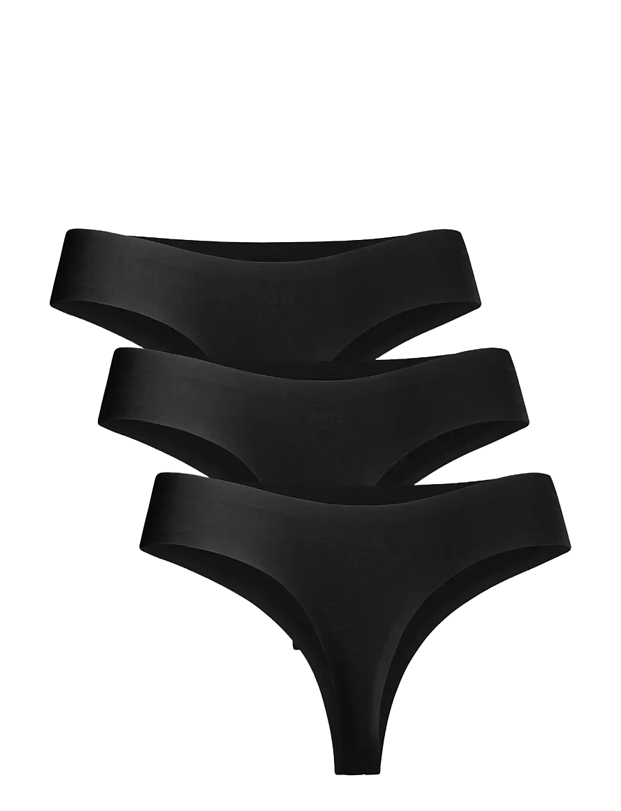 Danish Endurance - Invisible Thong (Women) 3-pack - undertøj og sokker - black - 2