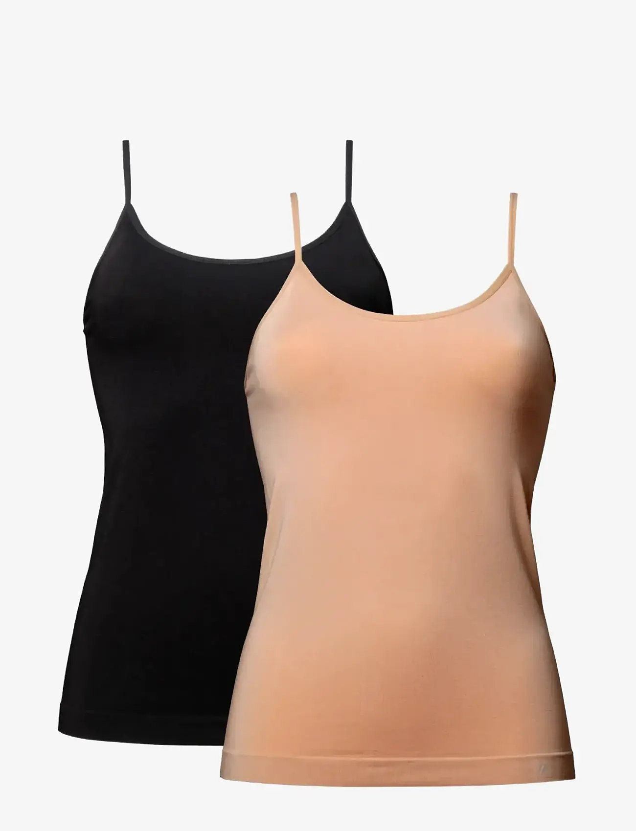 Danish Endurance Bamboo Strap Top (Women) 2-pack - Varrukateta alussärgid - MULTICOLOR (1X BLACK, 1X NUDE BEIGE) / black