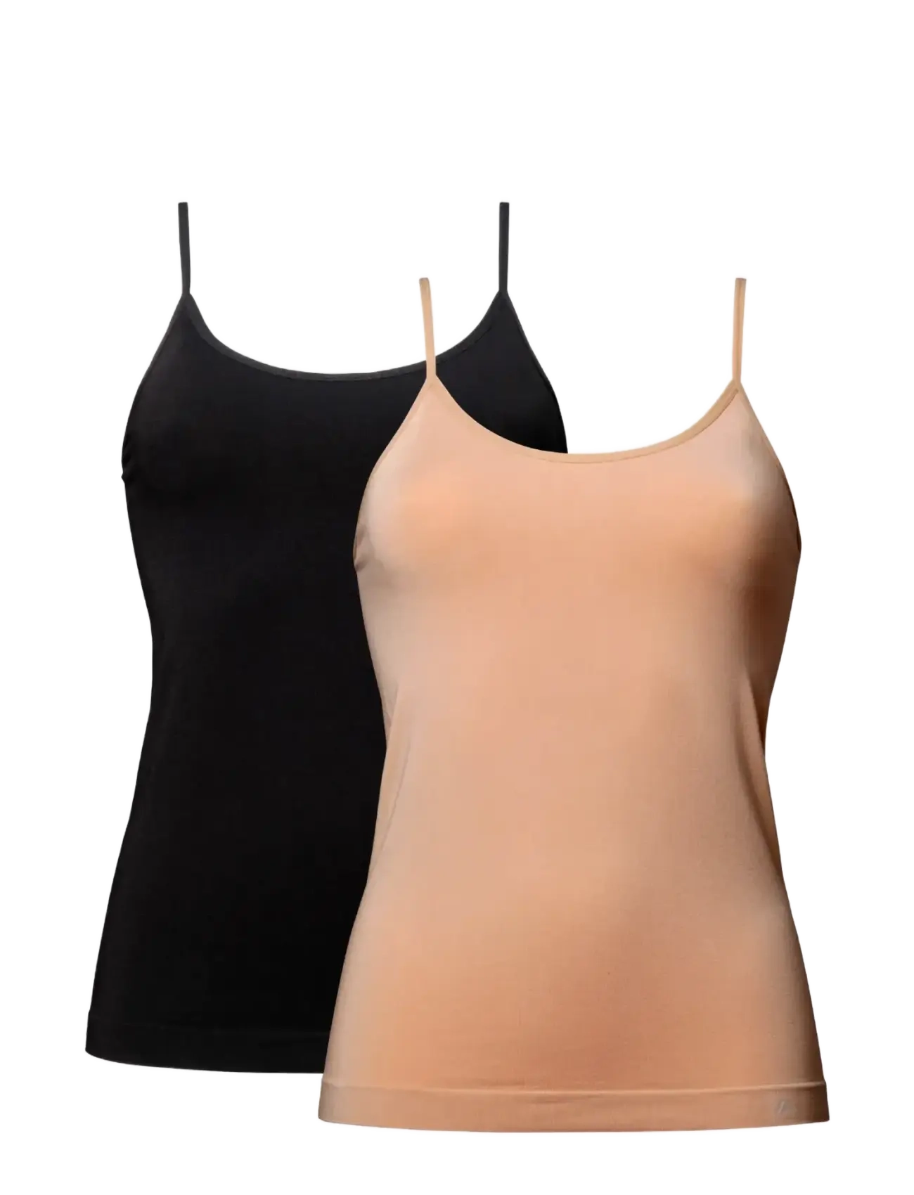Danish Endurance Bamboo Strap Top (Women) 2-pack - Danish Endurance - MULTICOLOR (1X BLACK, 1X NUDE BEIGE) / black