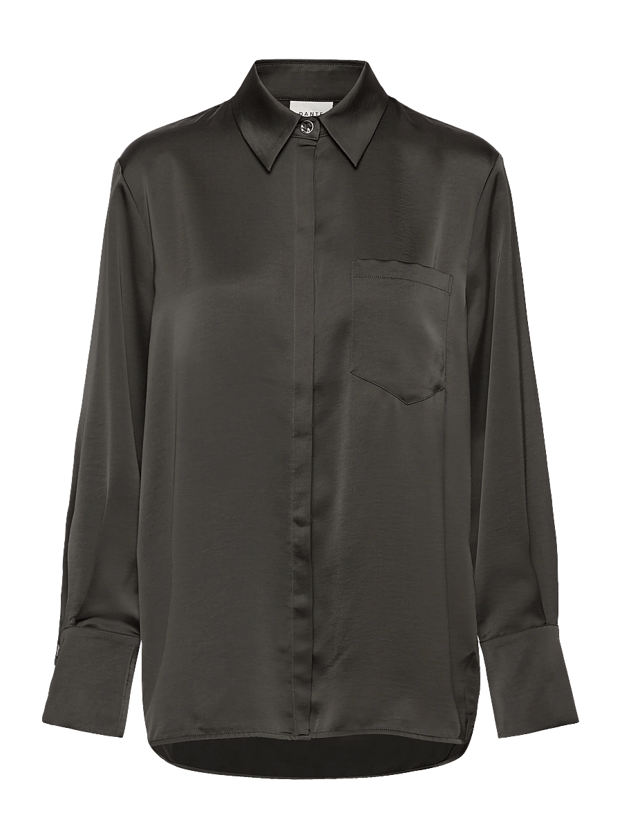 Dante6 - Dante6-Louda satin long shirt - langærmede skjorter - urban grey - 0