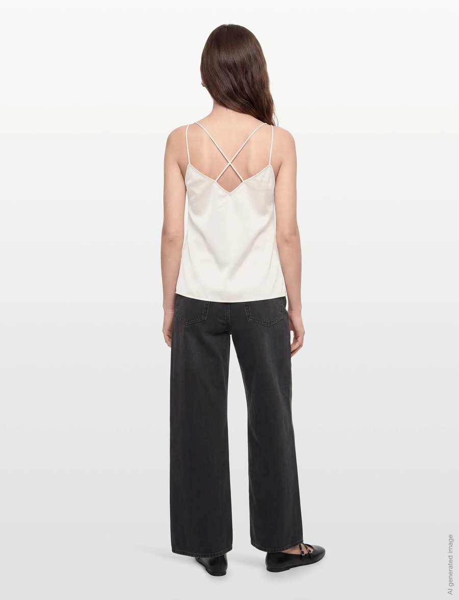 Dante6 - Obu satin singlet - Ärmellose tops - butter cream - 4