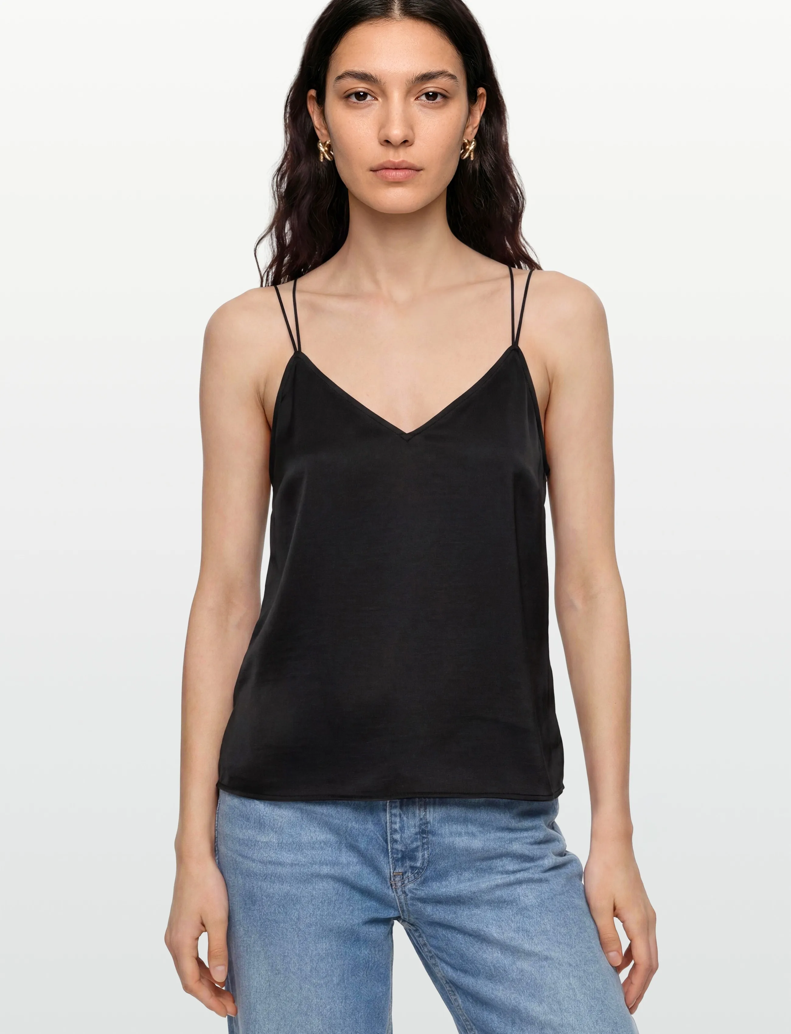 Dante6 - Obu satin singlet - Ärmellose tops - raven - 3