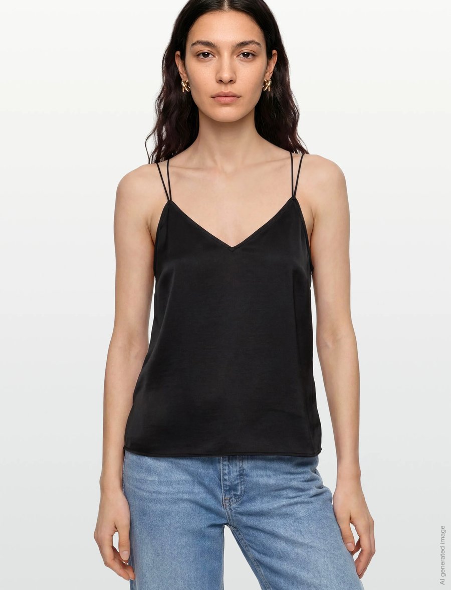 Dante6 - Obu satin singlet - Ärmellose tops - raven - 3
