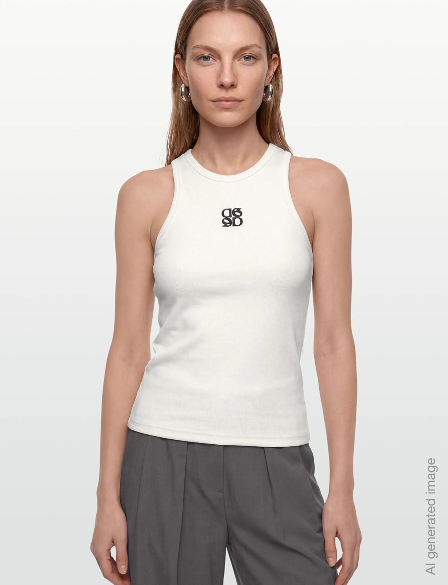 Dante6 - Monogram Top - linnen - optic white - 3