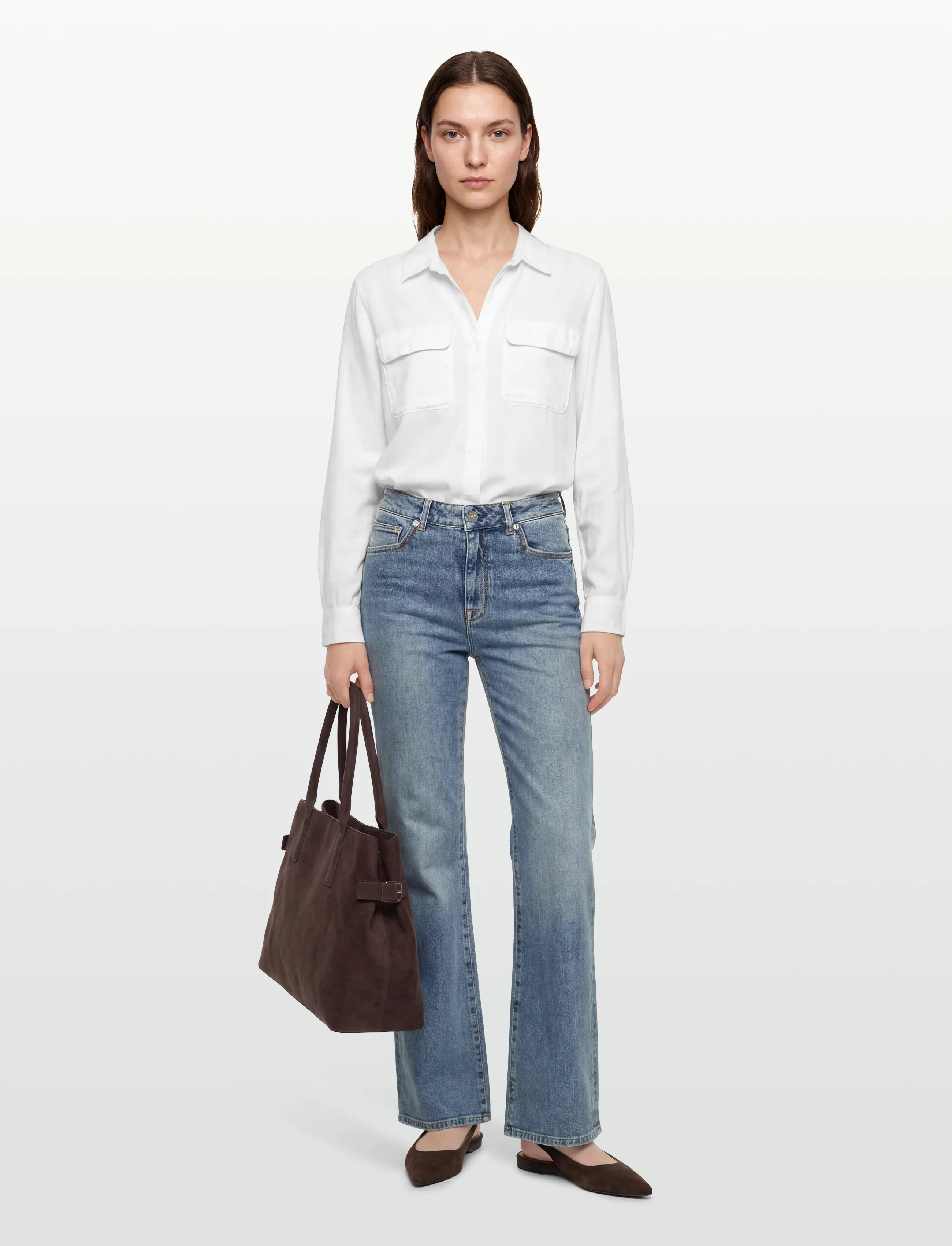 Dante6 Bella wide leg jeans - Hosen mit weitem Bein - WASHED BLUE / blue