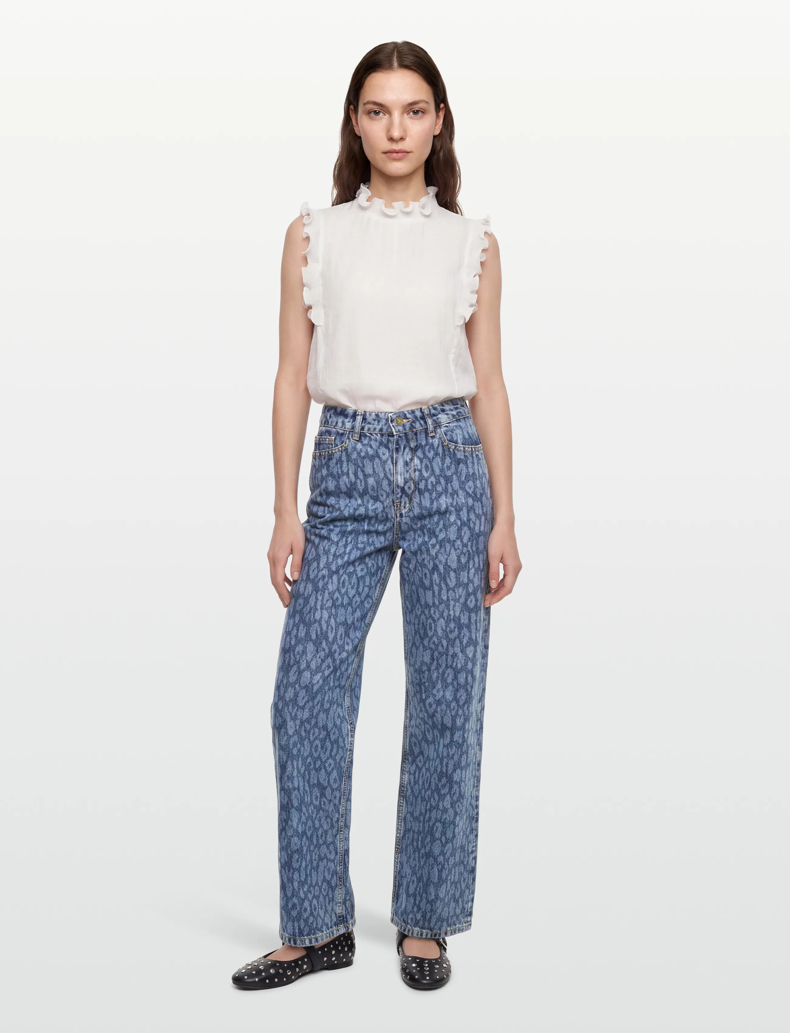 Dante6 - Dante6-Nuit leopard wide leg jeans - hosen mit weitem bein - washed blue - 0