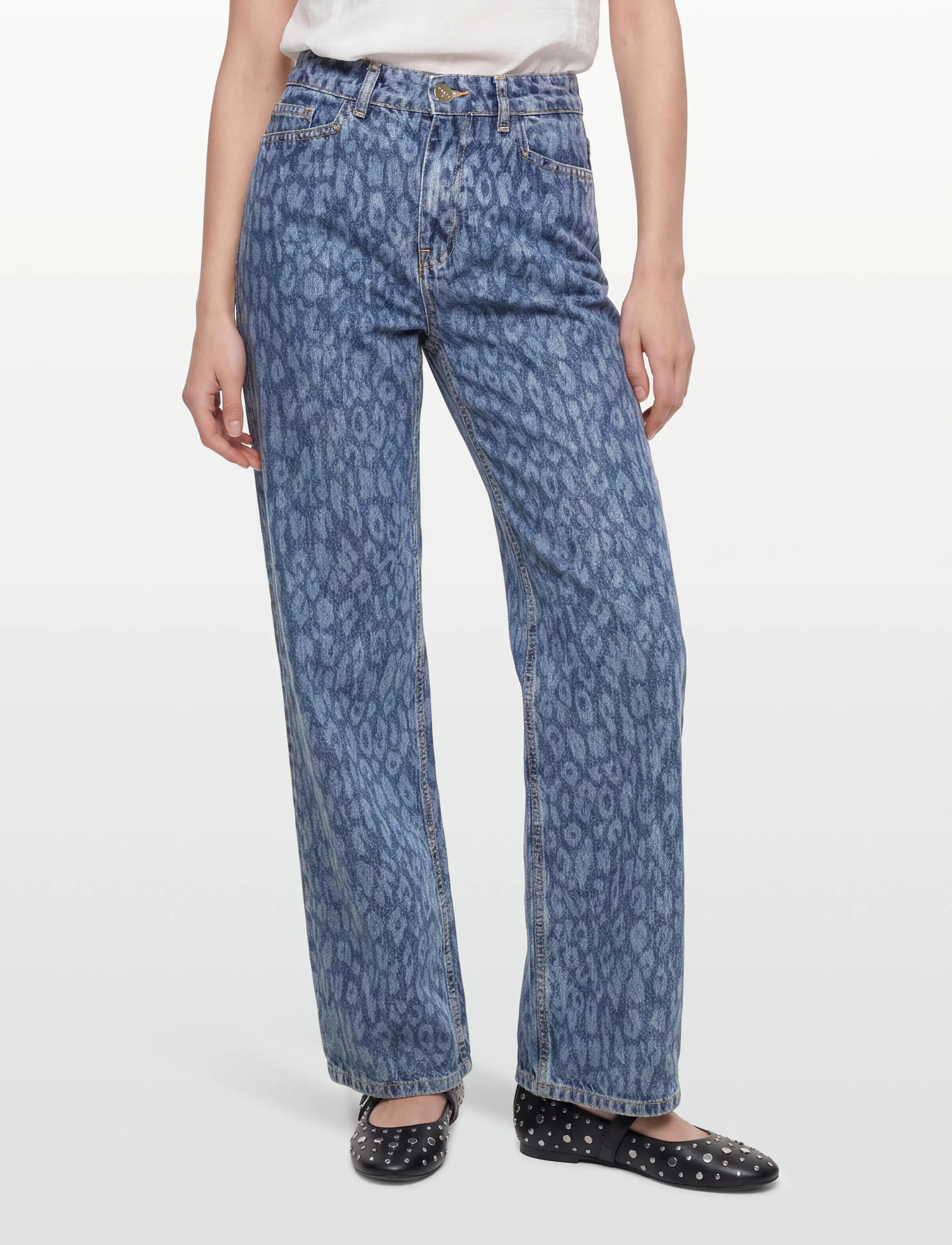 Dante6 - Dante6-Nuit leopard wide leg jeans - hosen mit weitem bein - washed blue - 4