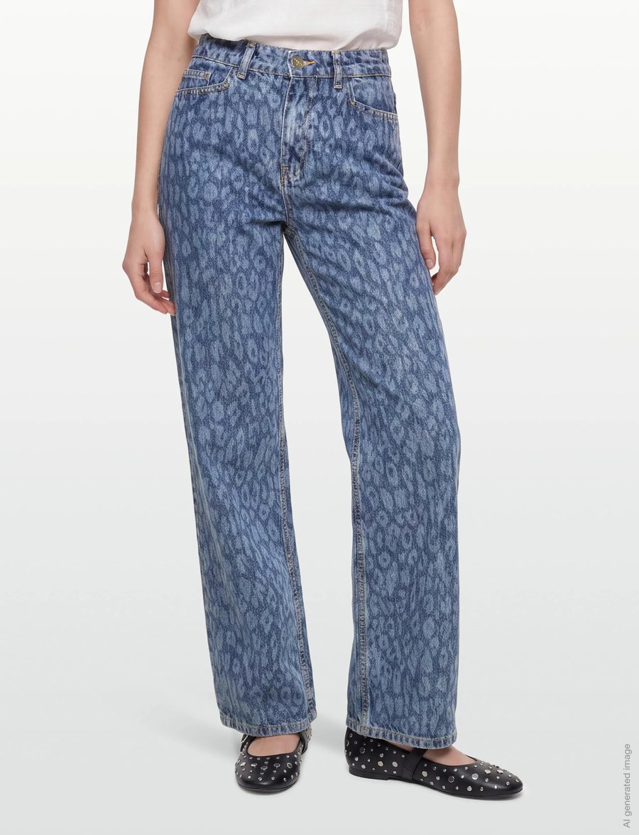Dante6 - Dante6-Nuit leopard wide leg jeans - hosen mit weitem bein - washed blue - 4