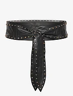 Markala mix studs leather belt - RAVEN