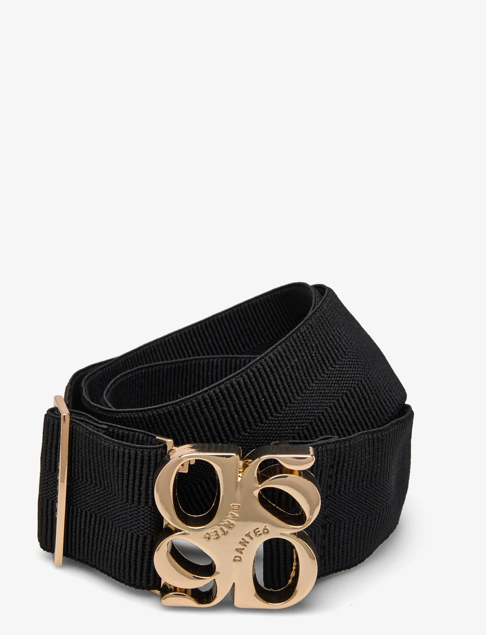 Dante6 - D6 Motif logo tape belt gold - casual gürtel - raven - 0