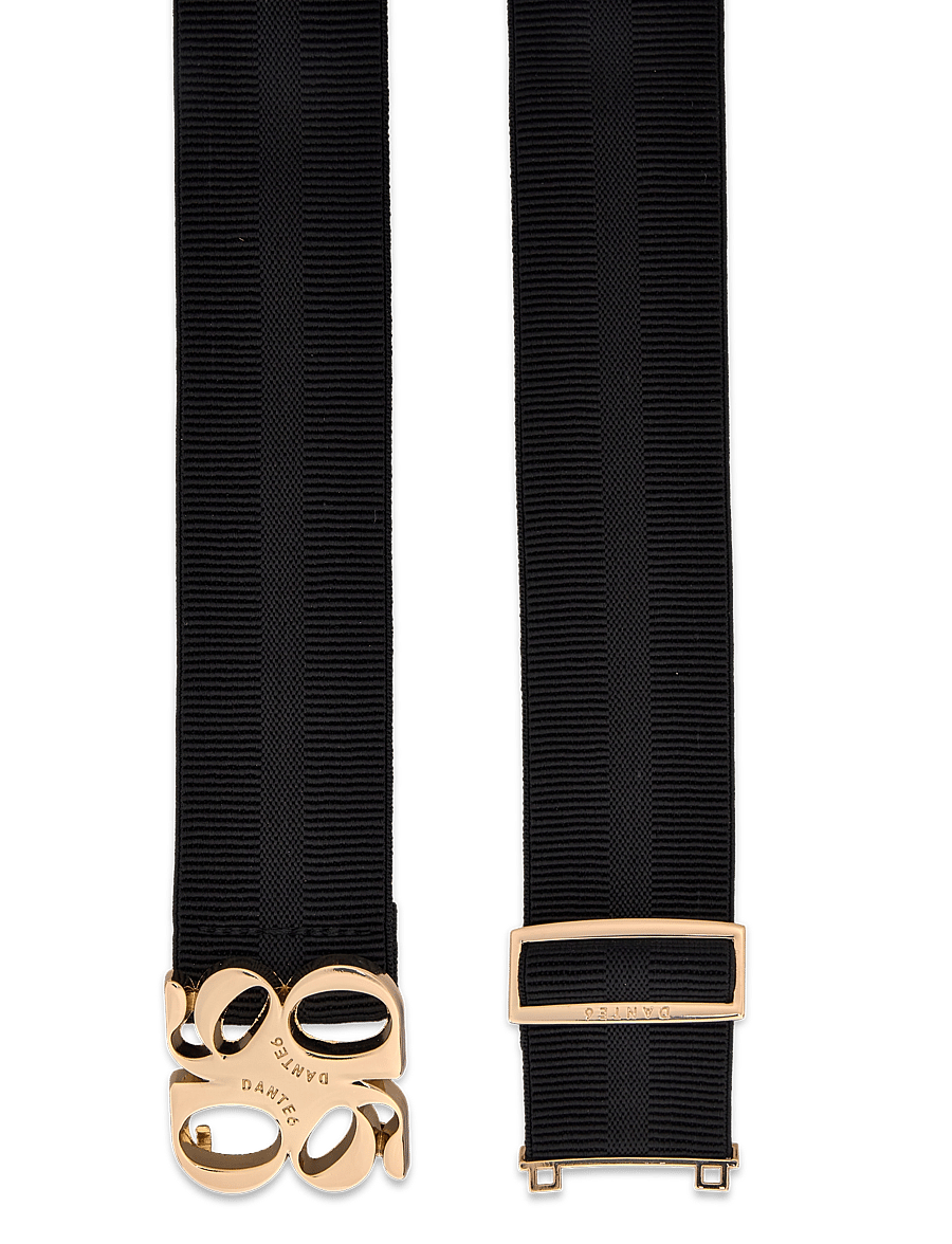 Dante6 - D6 Motif logo tape belt gold - freizeitgürtel - raven - 1