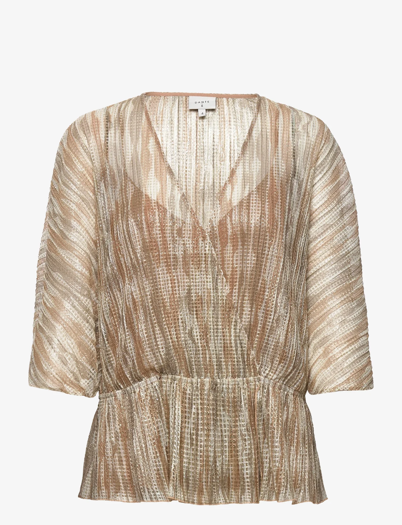Dante6 - Alaia printed lurex top - long-sleeved blouses - multicolour - 0
