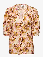 Dante6 - Esmay palm leaves blouse - palaidinės trumpomis rankovėmis - multicolour - 0
