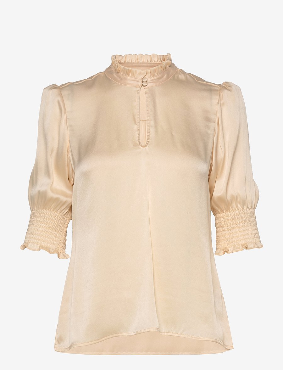 Dante6 - Allisto stretch silk mix top - butter cream - 1