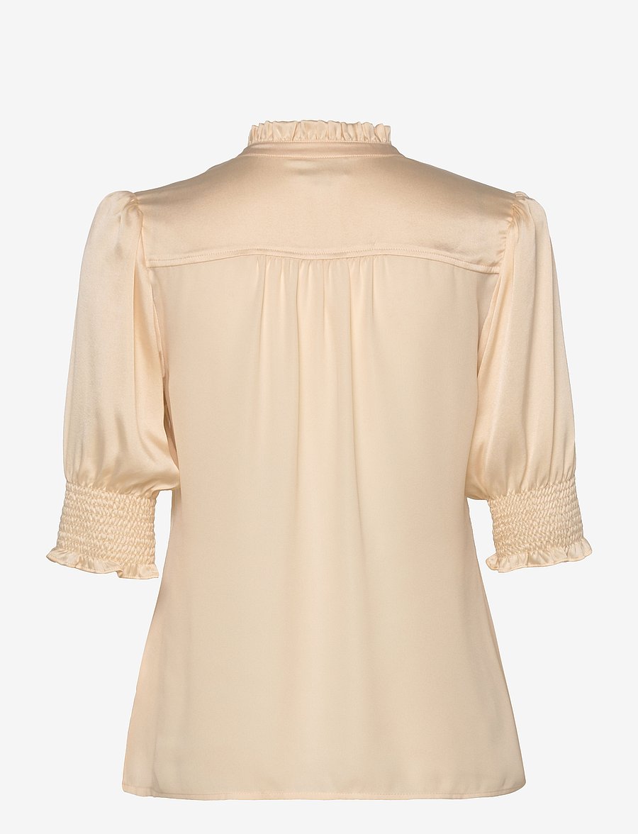 Dante6 - Allisto stretch silk mix top - butter cream - 2