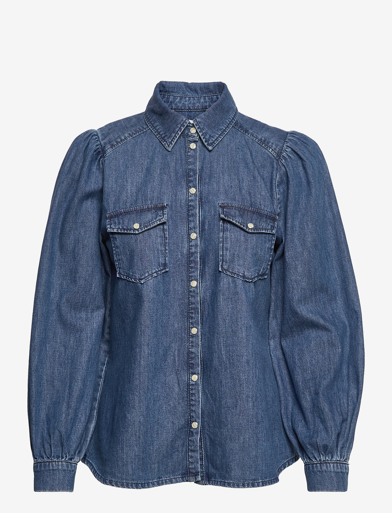 Dante6 - Percey denim blouse - vintage blue - 1