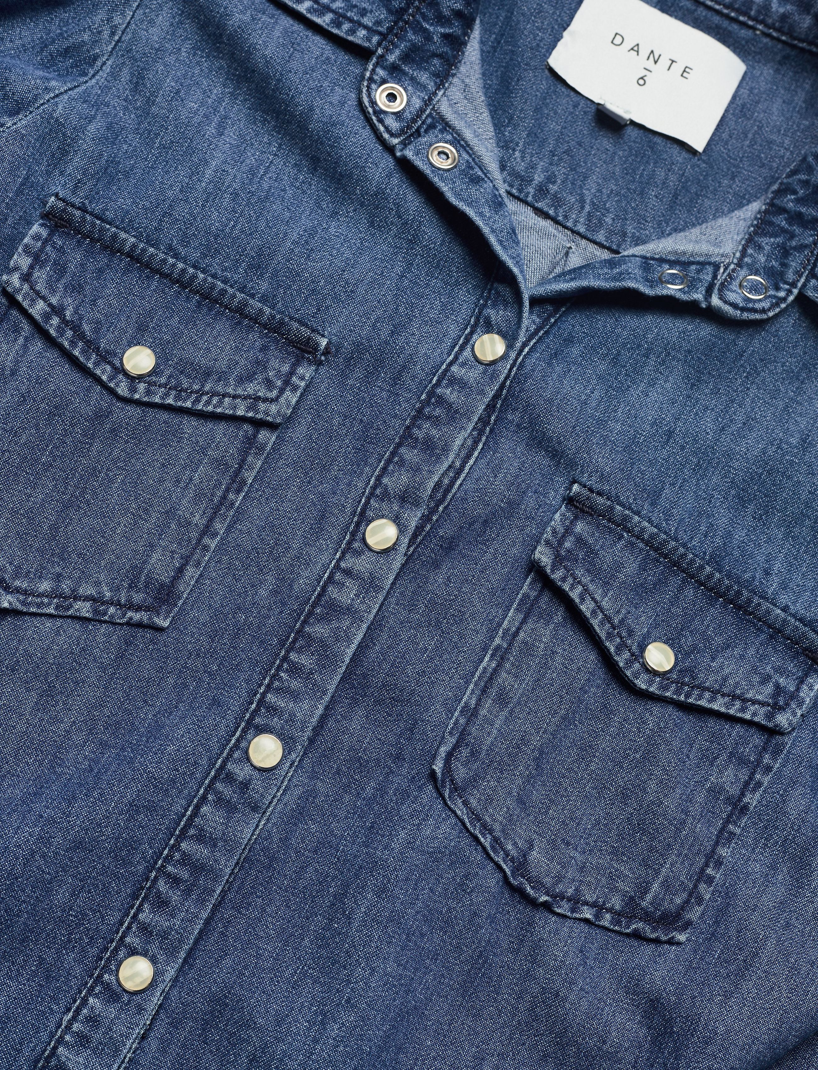 Dante6 - Percey denim blouse - vintage blue - 3