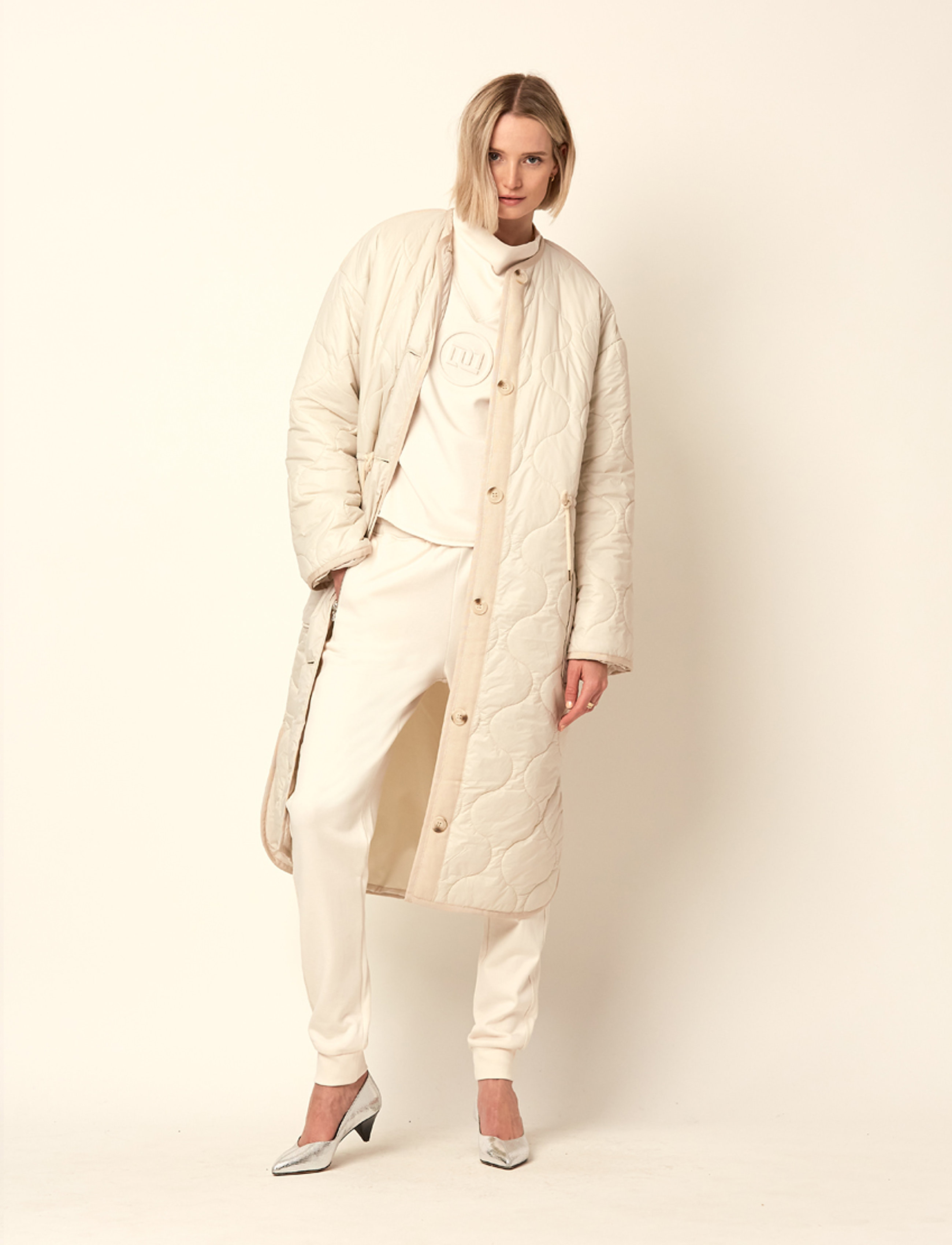 Dante6 - Reece quilted coat - ivory - 0