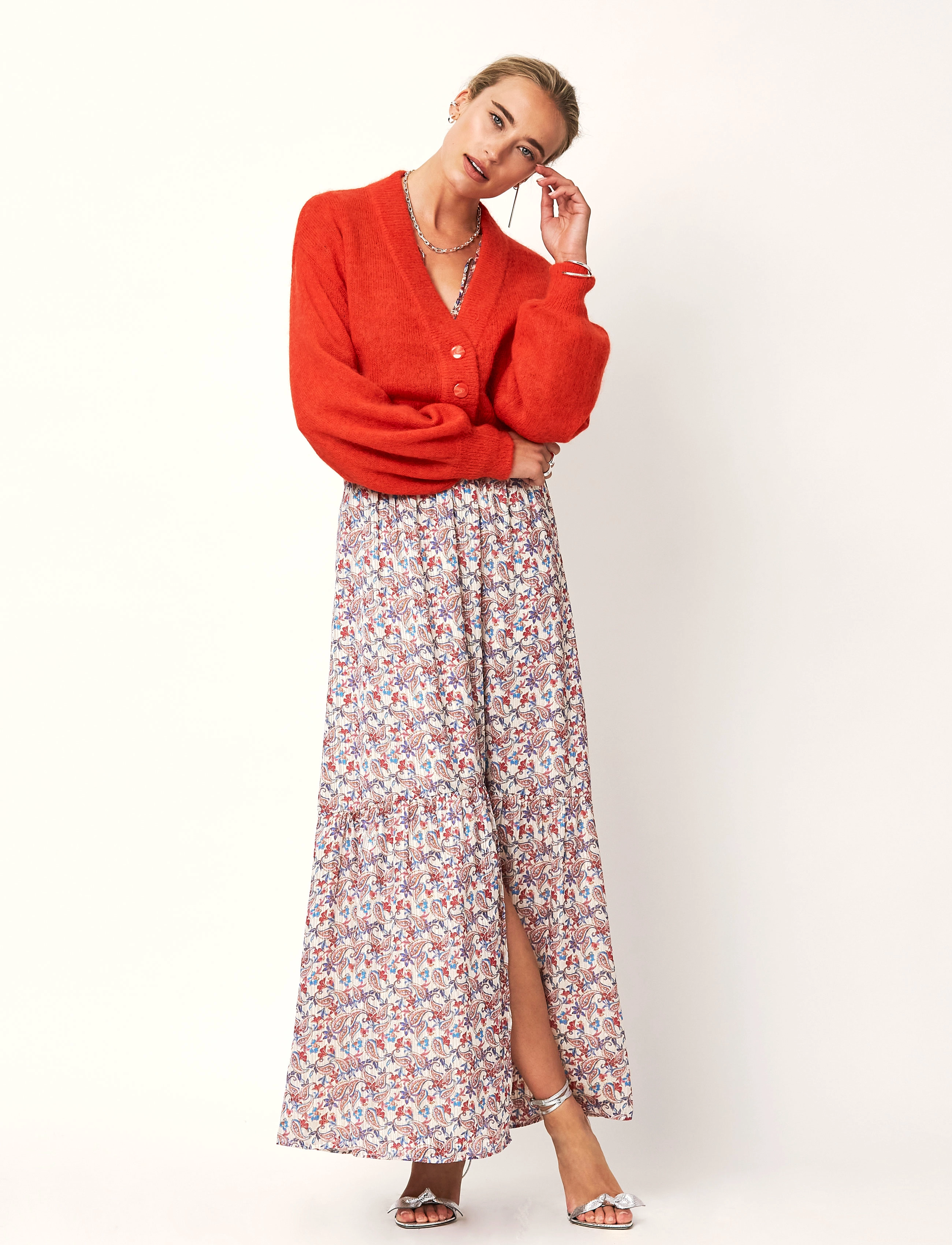 Dante6 - Jessy cardigan - sunset red - 2
