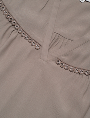 Dante6 - D6Vale eyelet detailed top - long-sleeved blouses - warm grey - 4