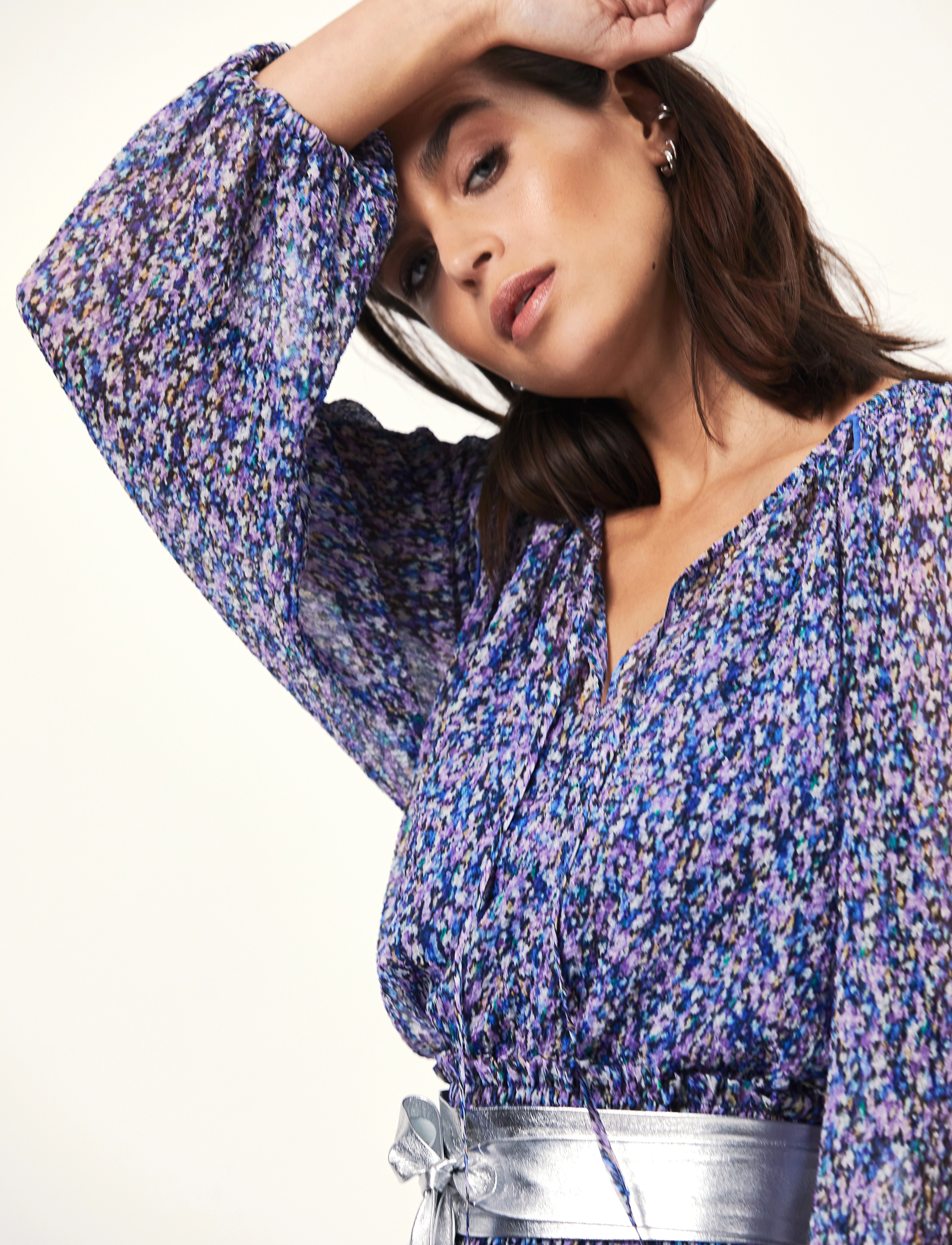 Dante6 - D6Mannet bohemian print top - langærmede bluser - multicolour - 4