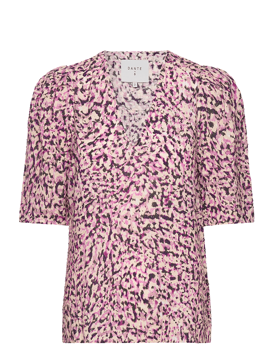 Dante6 - D6Doja puff sleeve top - kurzärmelige blusen - multicolour - 1
