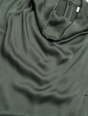 Dante6 - D6Ipsum silk drapey top - long-sleeved blouses - graphite green - 2