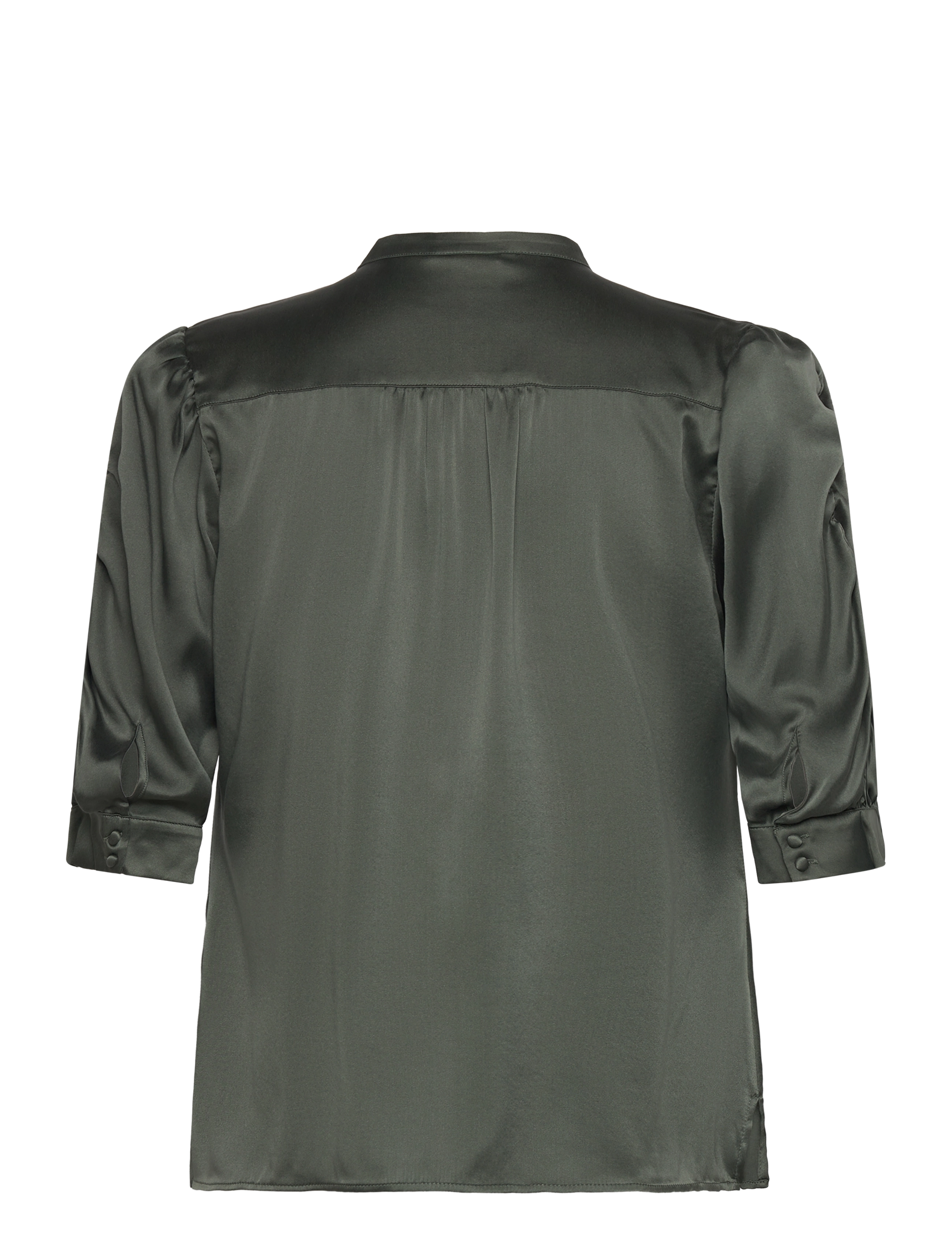 Dante6 - D6Pernaud silk smocked blouse - graphite green - 1
