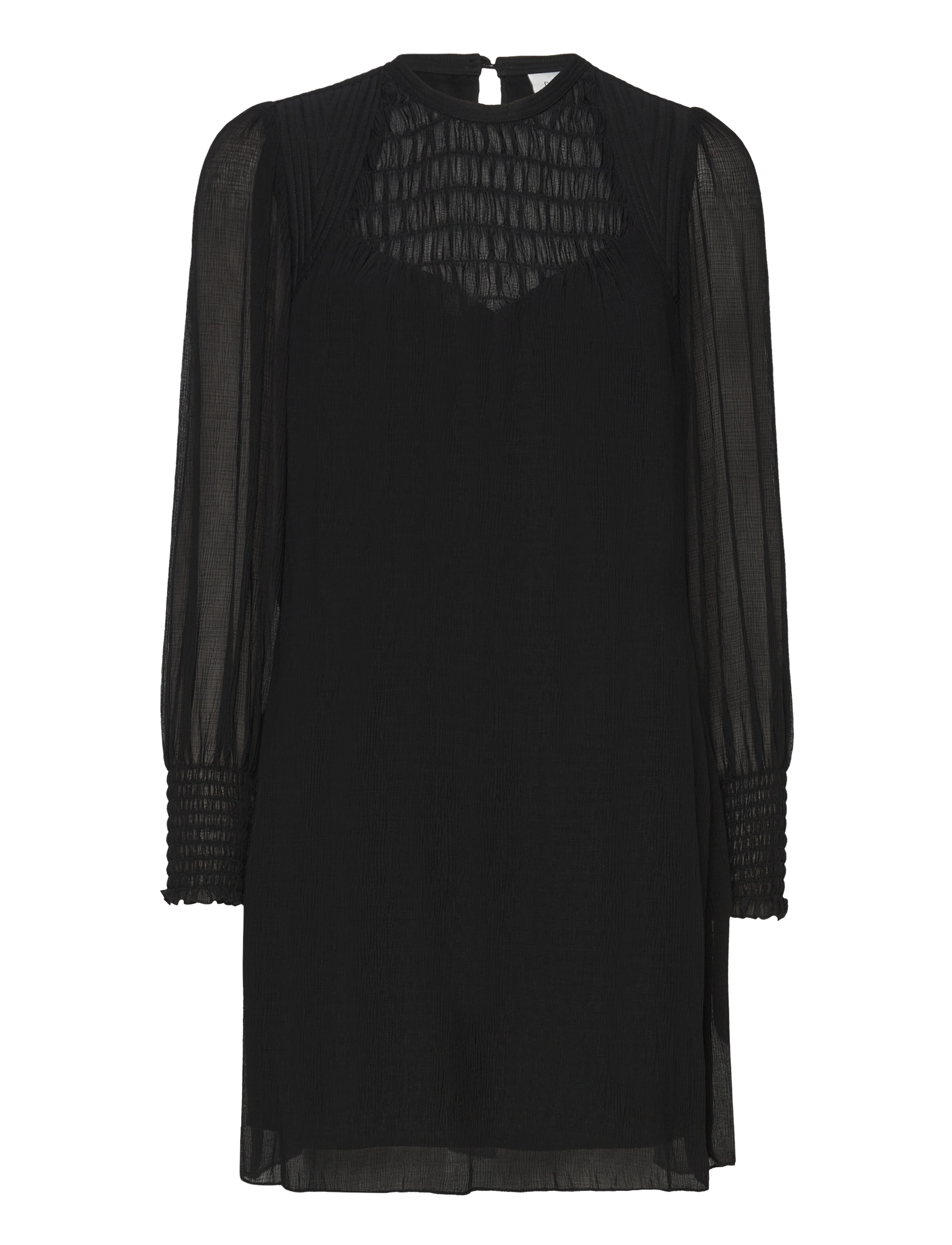 DANTE6 D6Mercury Smocked Mini Kleid Schwarz - S - Damen